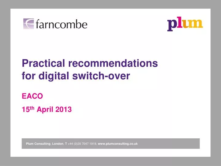 practical recommendations for digital switch over