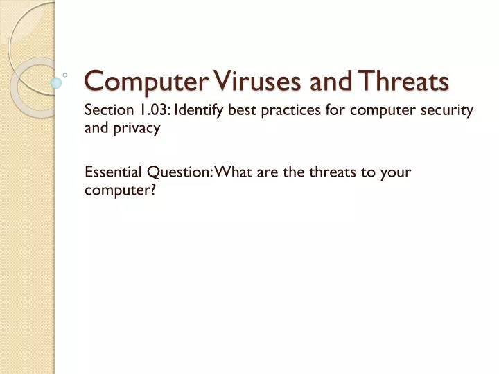 computer viruses and threats