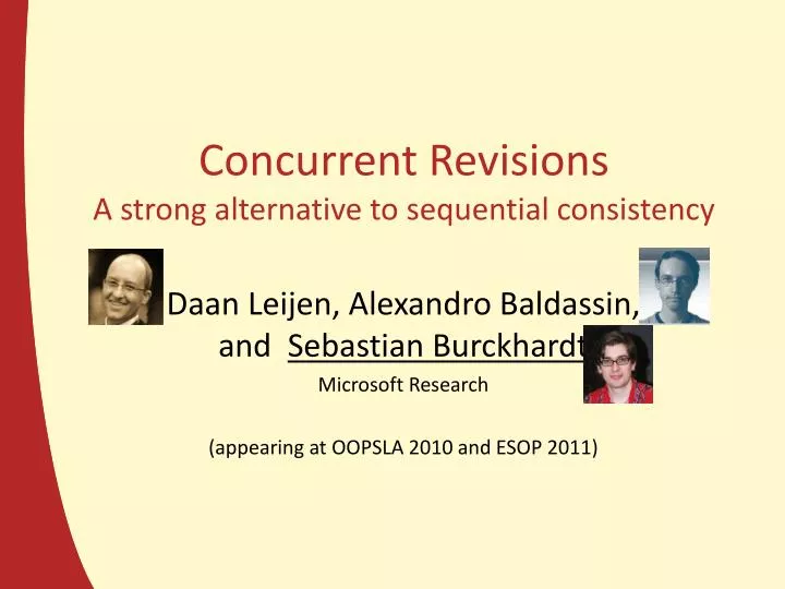 concurrent revisions a strong alternative to sequential consistency