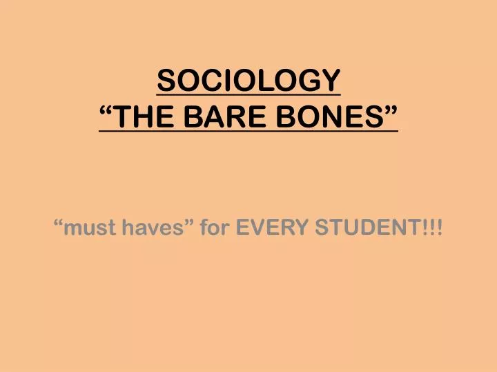 sociology the bare bones