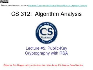 CS 312: Algorithm Analysis