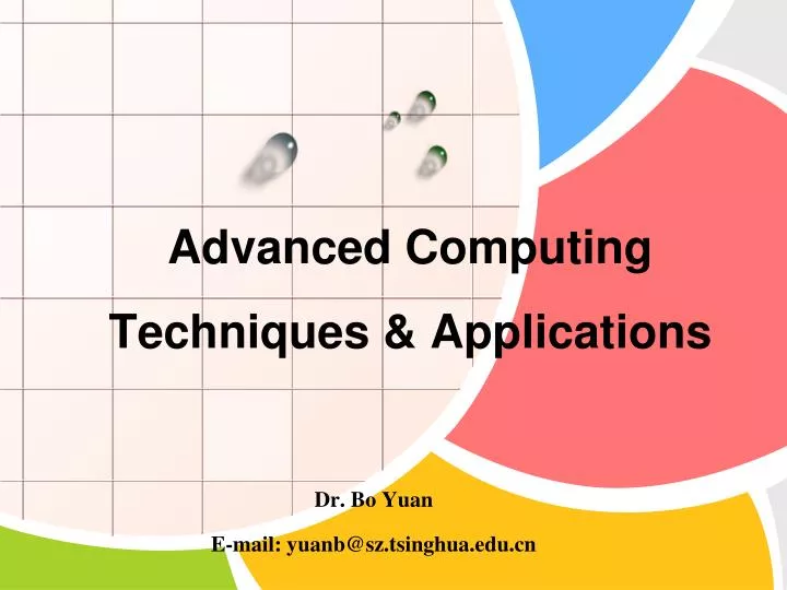 advanced computing techniques applications