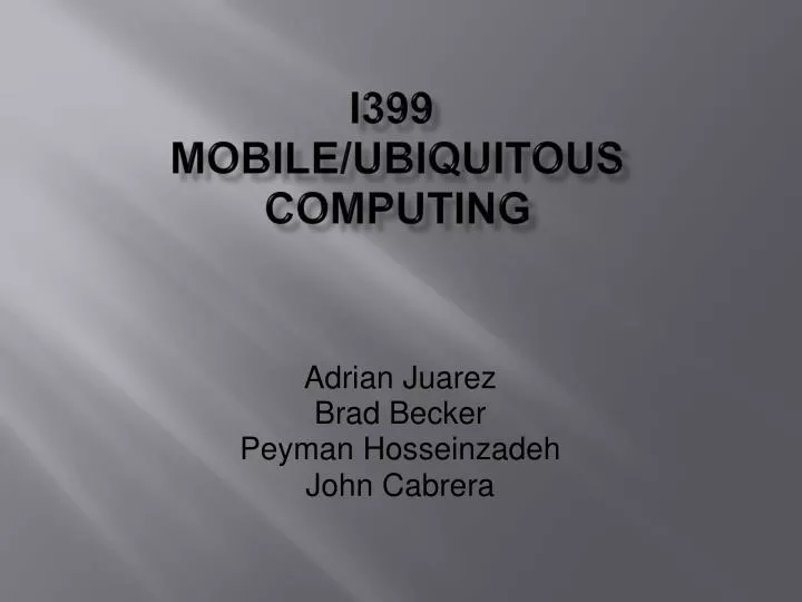 i399 mobile ubiquitous computing