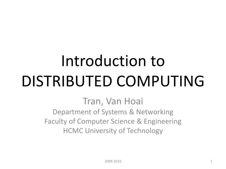 introduction to distributed computing