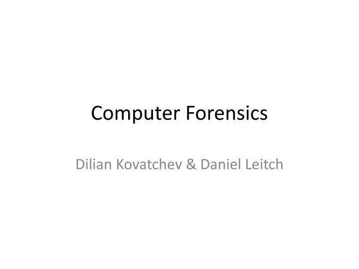 computer forensics