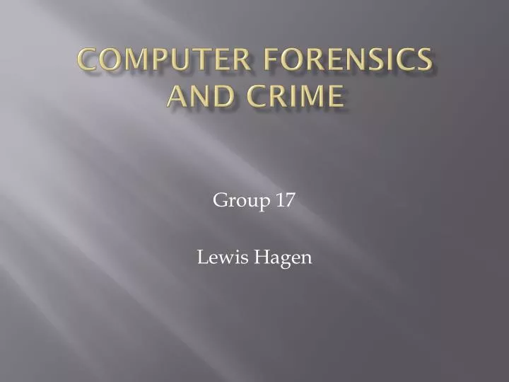 computer forensics and crime
