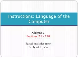 Instructions: Language of the Computer