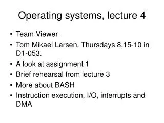 Operating systems, lecture 4