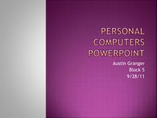 Personal Computers PowerPoint