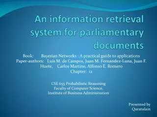 An information retrieval system for parliamentary documents