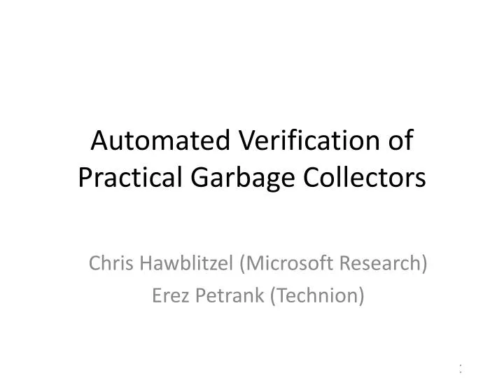 automated verification of practical garbage collectors
