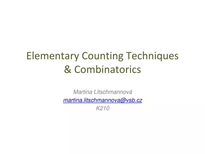 elementary counting techniques combinatorics
