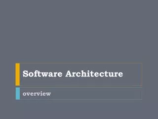 software architecture