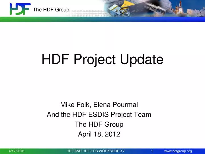 hdf project update