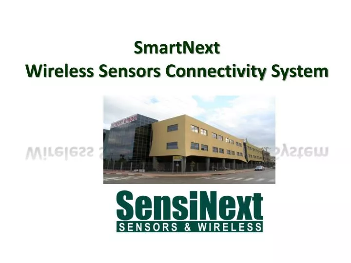 smartnext wireless sensors connectivity system