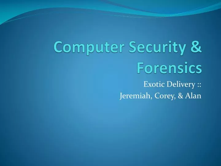 computer security forensics
