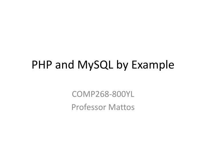 php and mysql by example