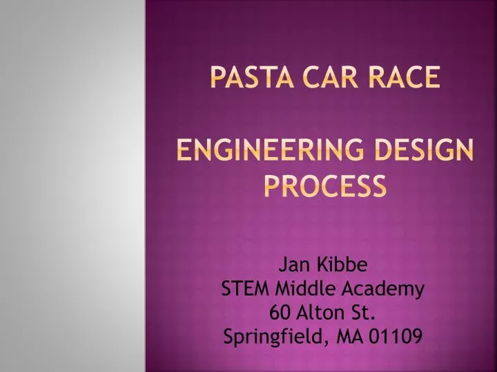 pasta car race engineering design process