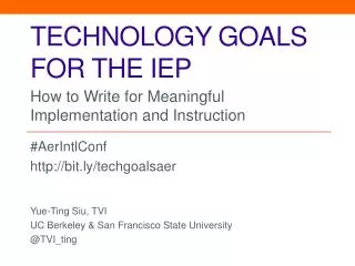 Technology goals for the iep