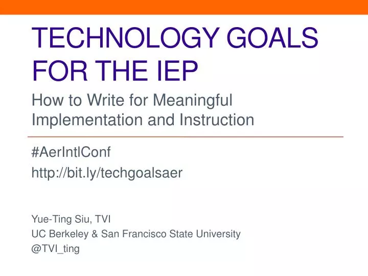 technology goals for the iep
