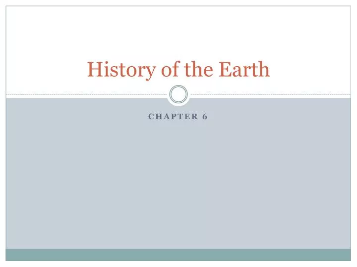 history of the earth