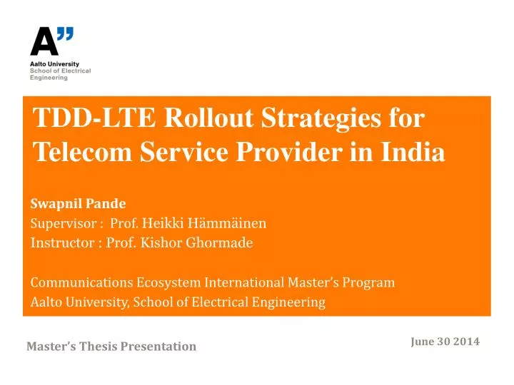 tdd lte rollout strategies for telecom service provider in india