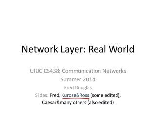 Network Layer: Real World