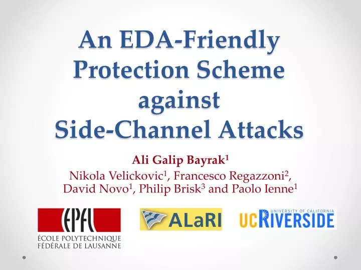 an eda friendly protection scheme against side channel attacks