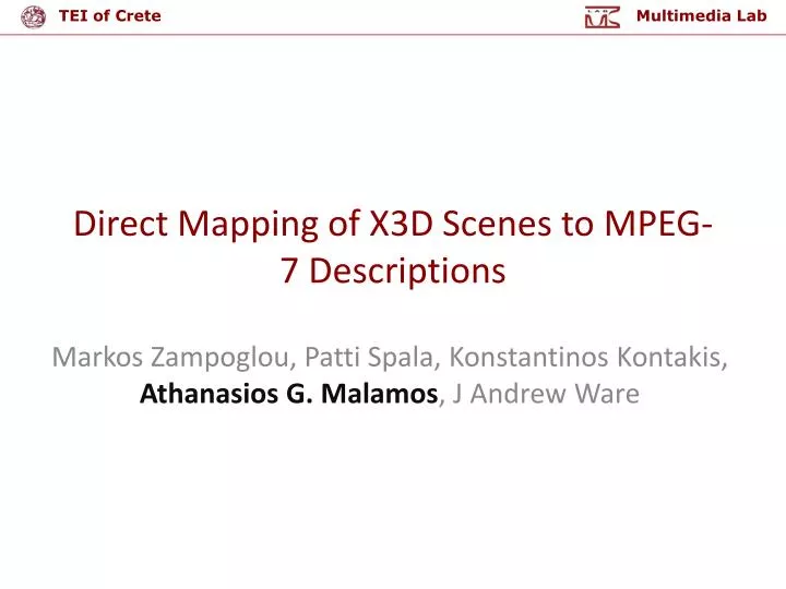 direct mapping of x3d scenes to mpeg 7 descriptions