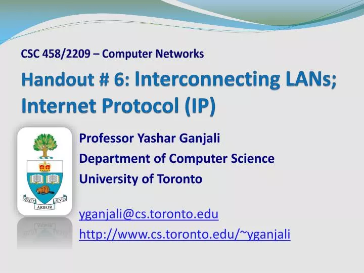 handout 6 interconnecting lans internet protocol ip