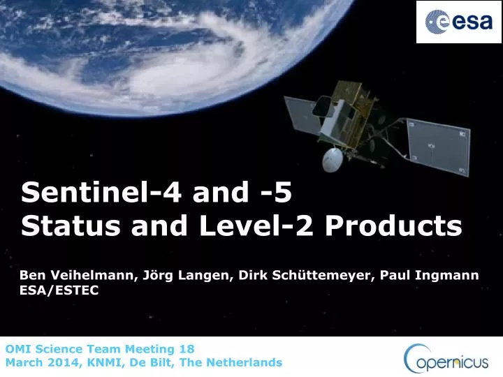sentinel 4 and 5 status and level 2 products
