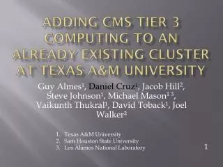 Adding CMS Tier 3 computing to an already existing cluster at texas a&amp;m university