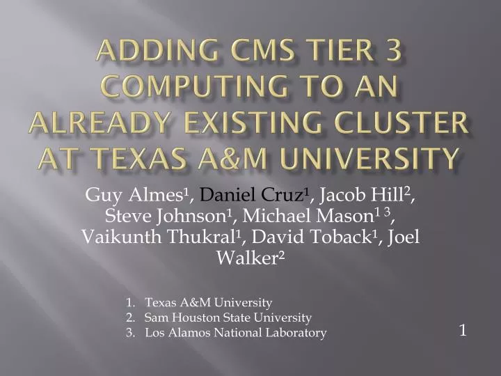 adding cms tier 3 computing to an already existing cluster at texas a m university