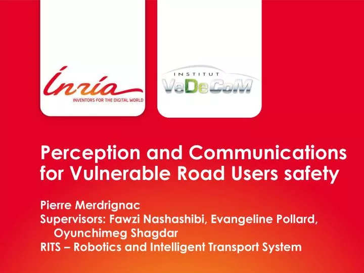 perception and communications for vulnerable road users safety
