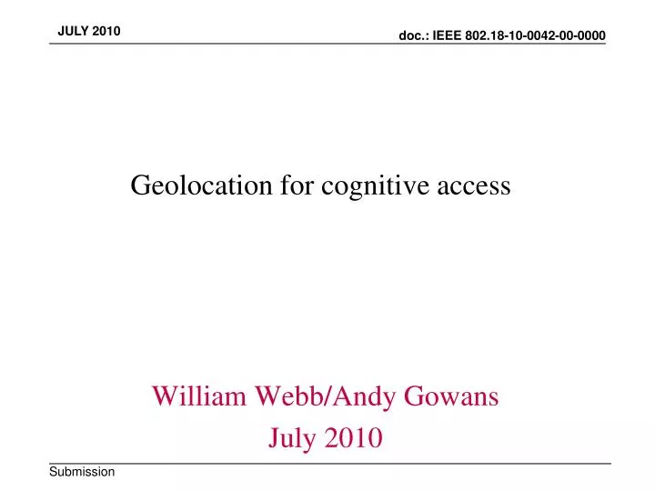 geolocation for cognitive access