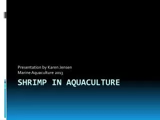 Shrimp in Aquaculture