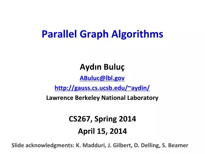 parallel graph algorithms