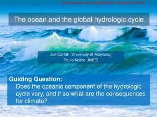 The ocean and the global hydrologic cycle