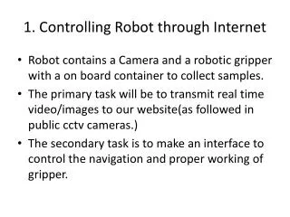 1. Controlling Robot through Internet