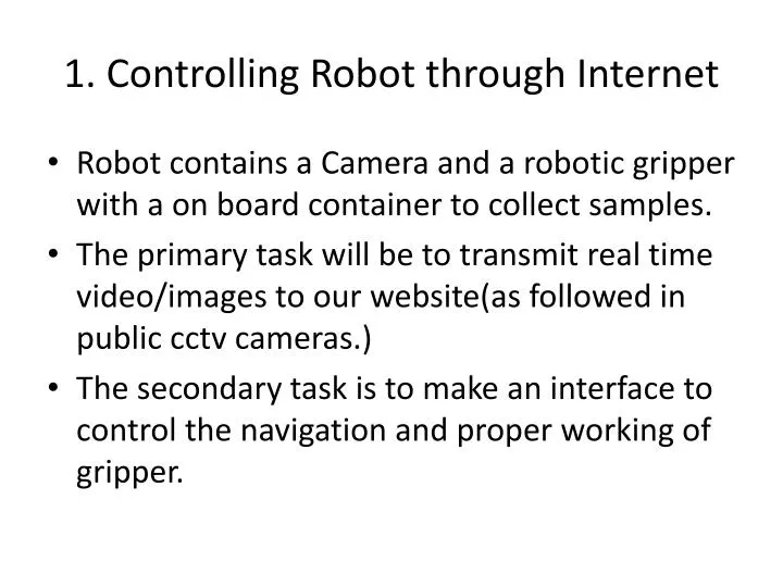 1 controlling robot through internet