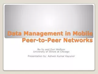 Data Management in Mobile Peer-to-Peer Networks