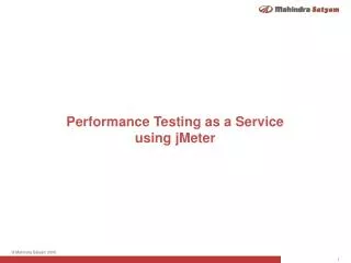 Performance Testing as a Service using jMeter