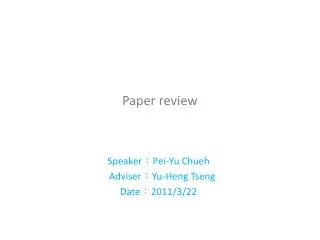 Paper review