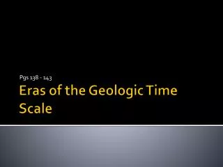Eras of the Geologic Time Scale