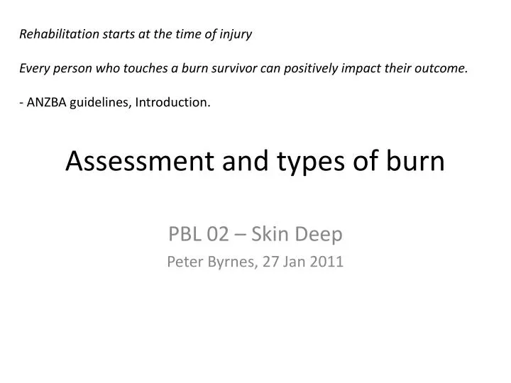 assessment and types of burn