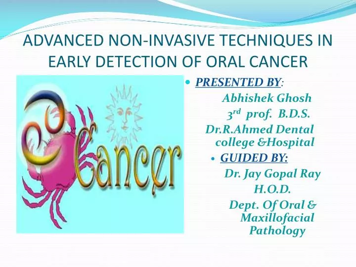 advanced non invasive techniques in early detection of oral cancer