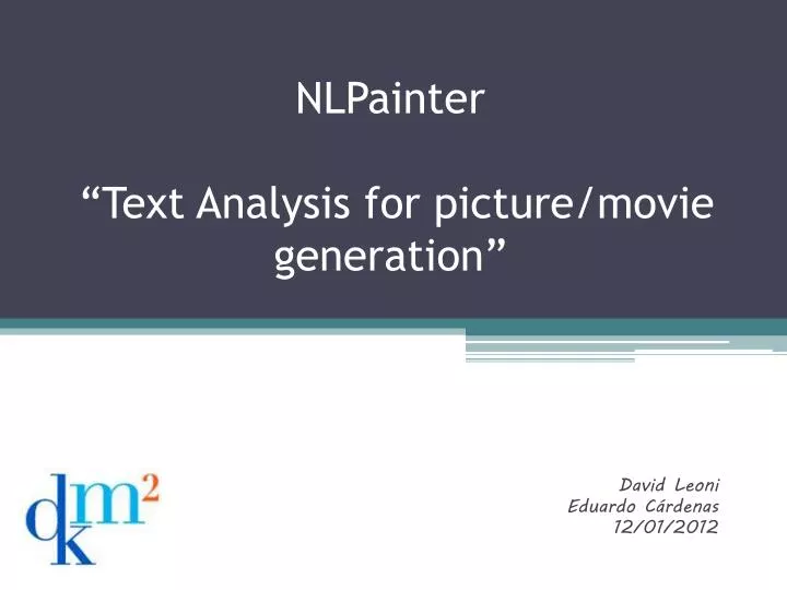 nlpainter text analysis for picture movie generation