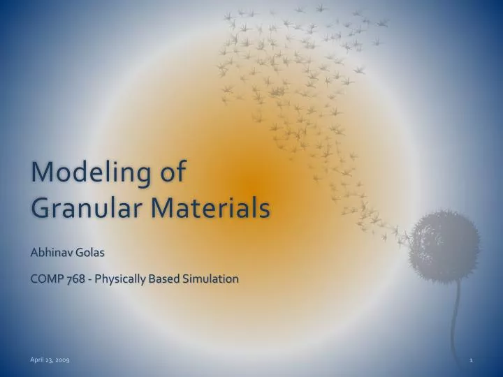 modeling of granular materials