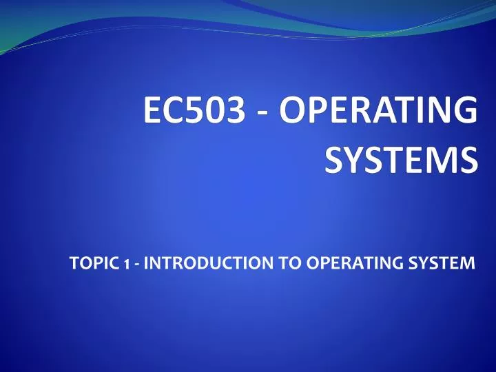 ec503 operating systems