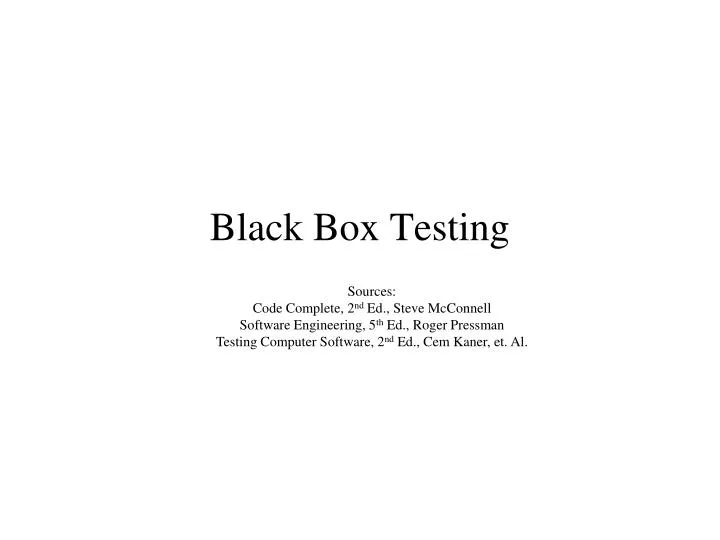 black box testing